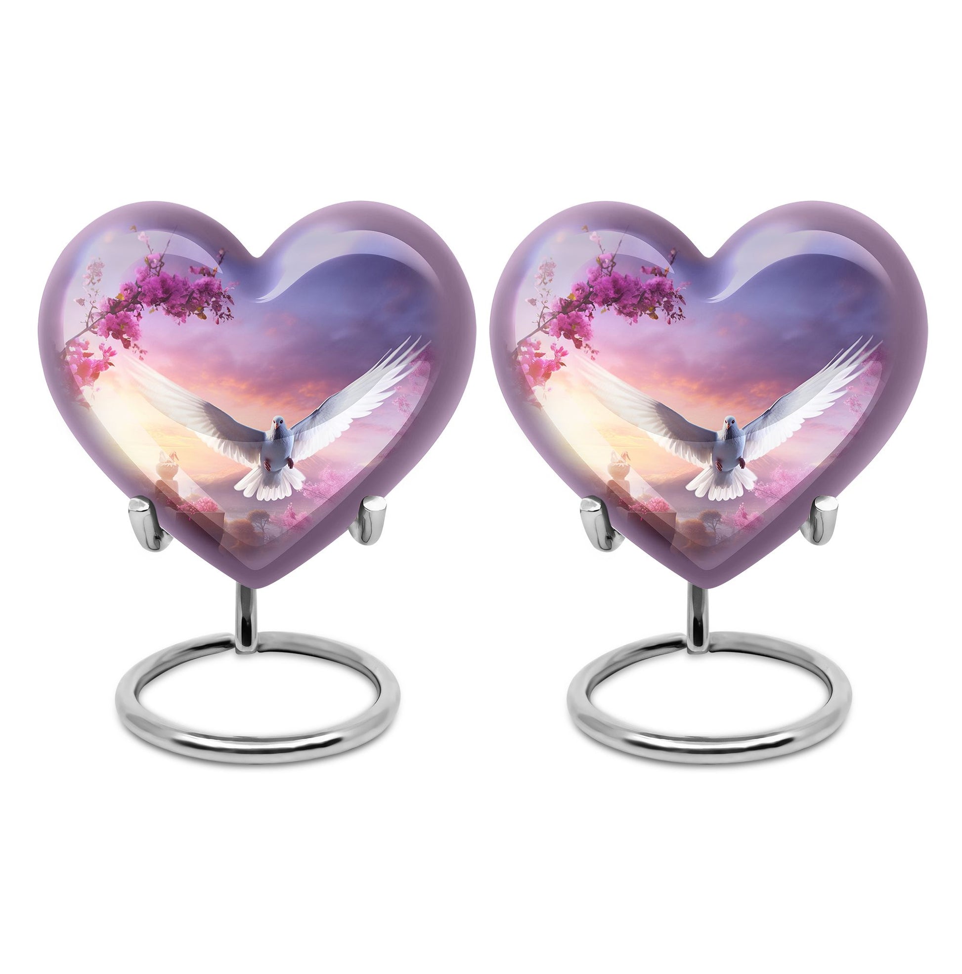 Heart Shape Dove Urn Keepsake Urn Pack of 2