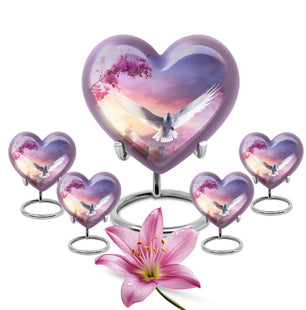 Heart Shape Dove Urn Large Urn With 4 Keepsake Urn