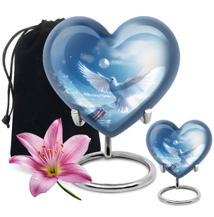 Heart Shape Dove Urn Large Urn With 1 Keepsake Urn