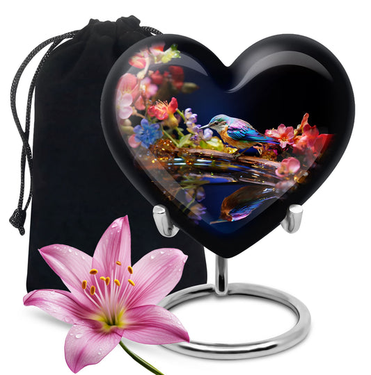 Heart Shape Sparrow Urn Large 10 Inch