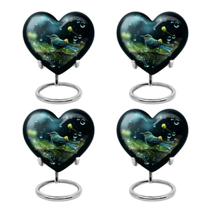 Heart Shape Sparrow Urn Keepsake Urn Pack of 4