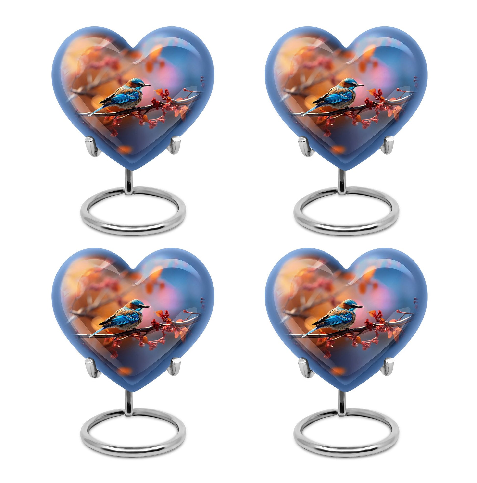 Heart Shape Sparrow Urn Keepsake Urn Pack of 4
