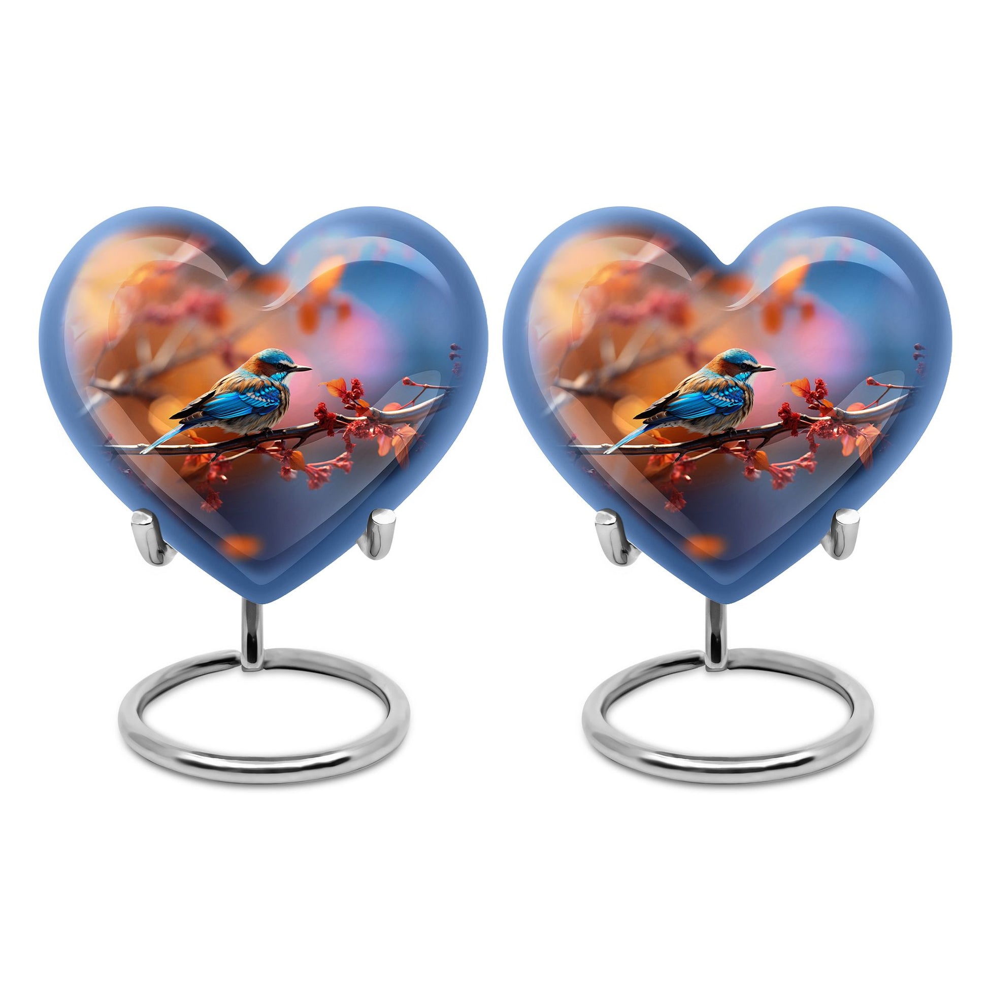 Heart Shape Sparrow Urn Keepsake Urn Pack of 2
