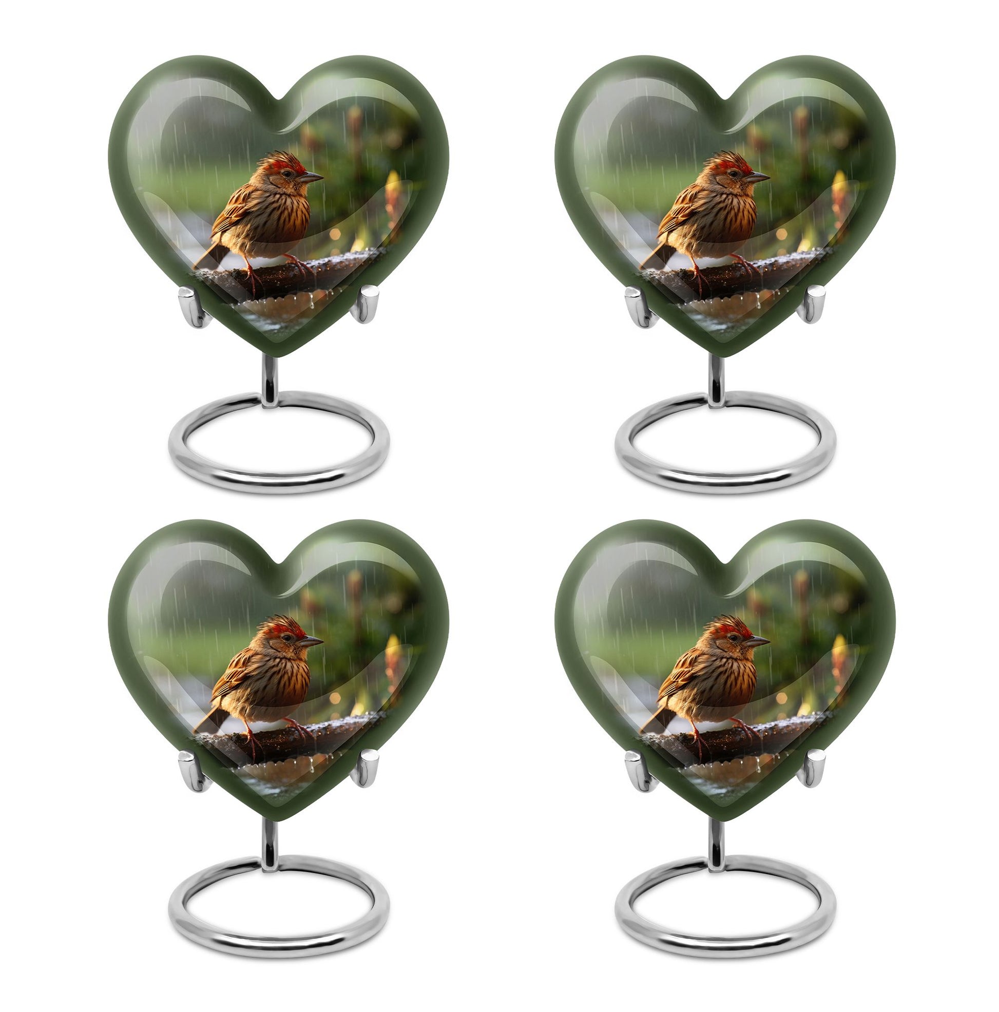 Heart Shape Sparrow Urn Keepsake Urn Pack of 4
