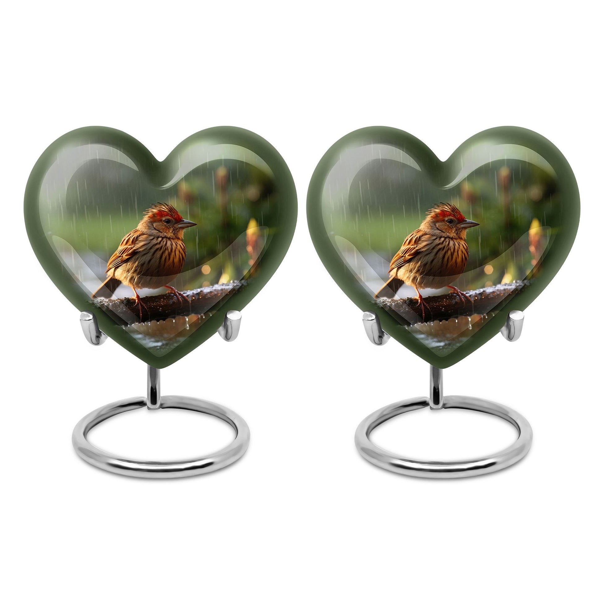 Heart Shape Sparrow Urn Keepsake Urn Pack of 2
