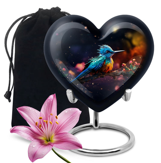 Heart Shape Sparrow Urn Large 10 Inch