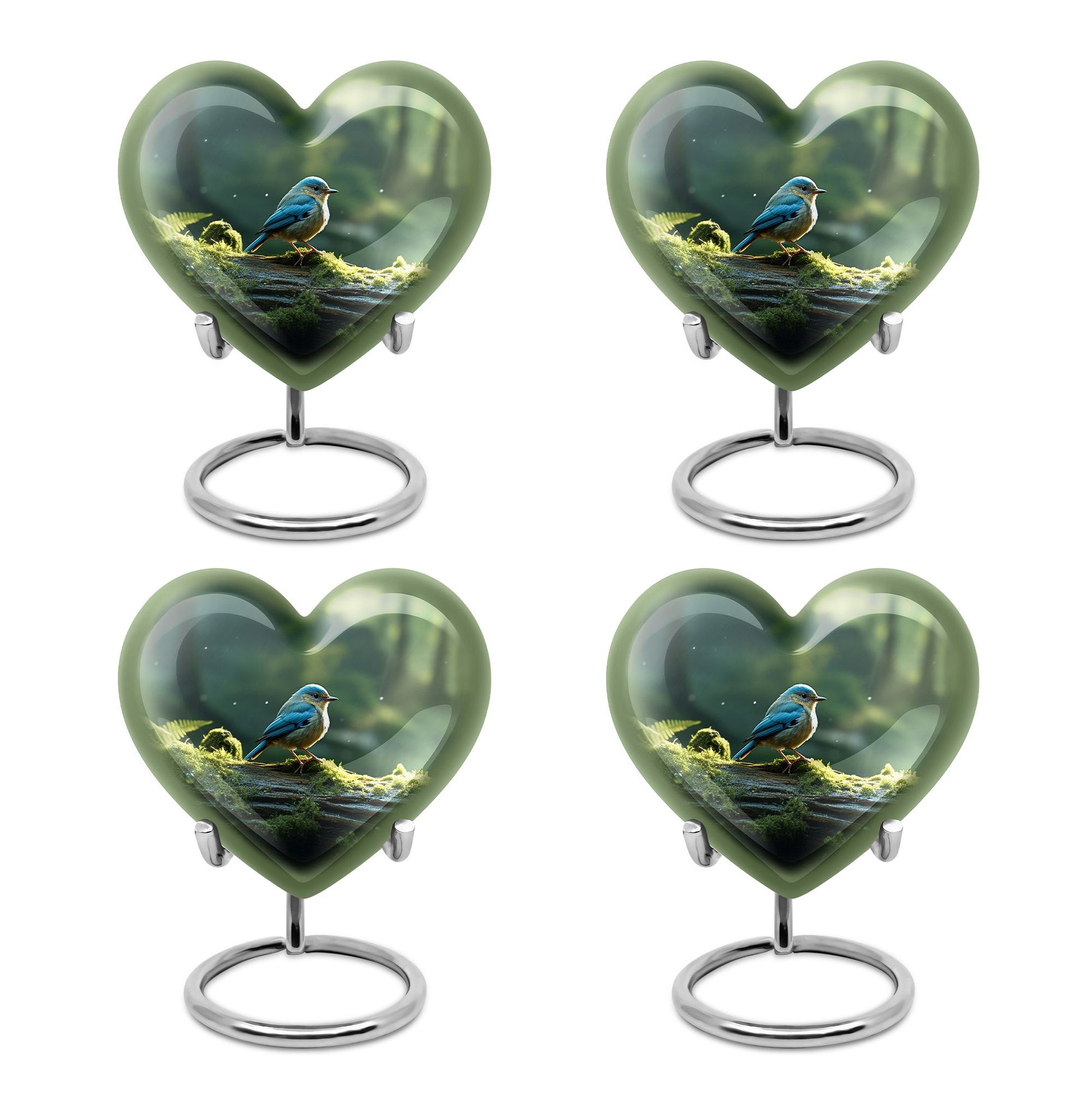 Heart Shape Sparrow Urn Keepsake Urn Pack of 4