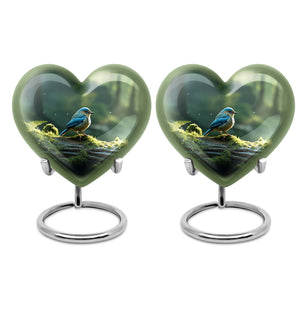 Heart Shape Sparrow Urn Keepsake Urn Pack of 2