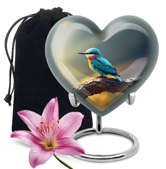 Heart Shape Sparrow Urn Large 10 Inch