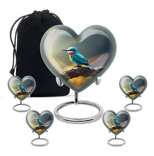 Heart Shape Sparrow Urn Large Urn With 4 Keepsake Urn