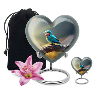 Heart Shape Sparrow Urn Large Urn With 1 Keepsake Urn