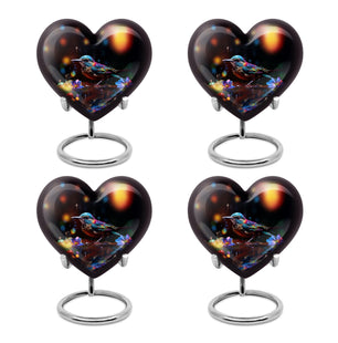 Heart Shape Sparrow Urn Keepsake Urn Pack of 4