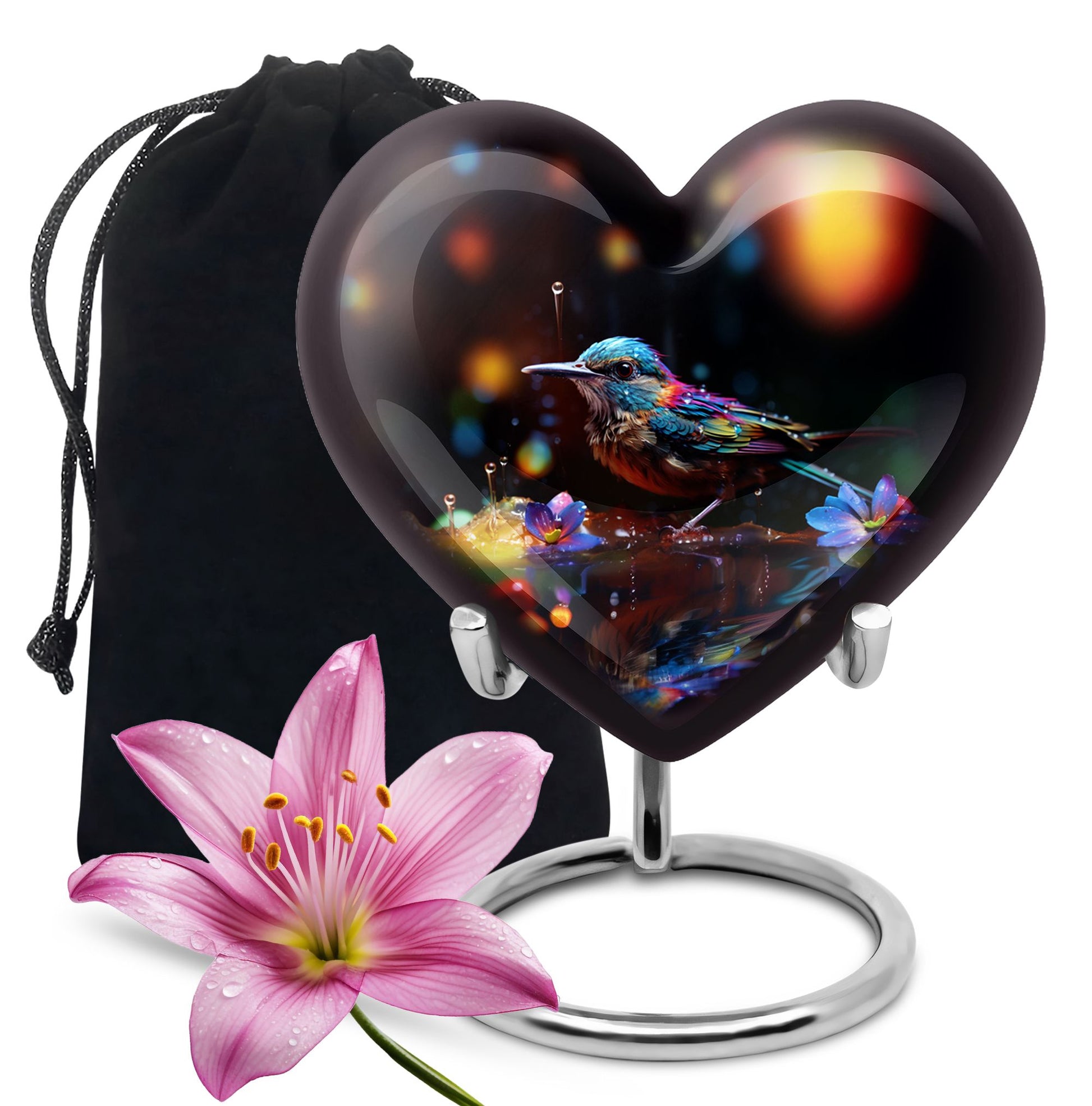 Heart Shape Sparrow Urn Large 10 Inch