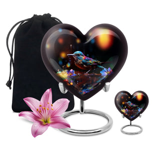 Heart Shape Sparrow Urn Large Urn With 1 Keepsake Urn