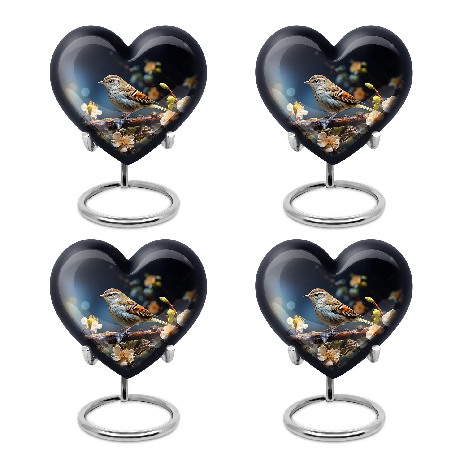 Heart Shape Sparrow Urn Keepsake Urn Pack of 4