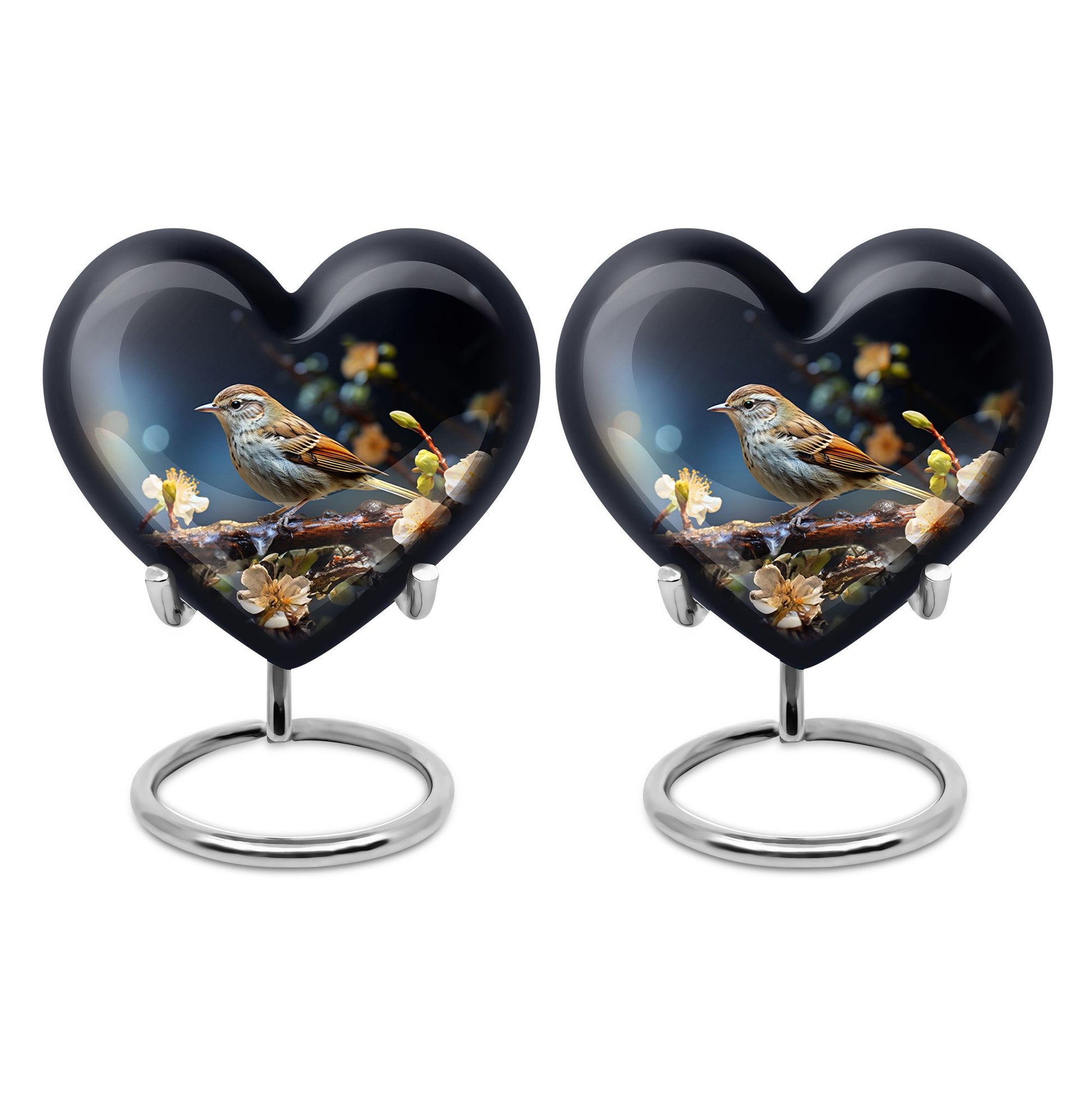 Heart Shape Sparrow Urn Keepsake Urn Pack of 2