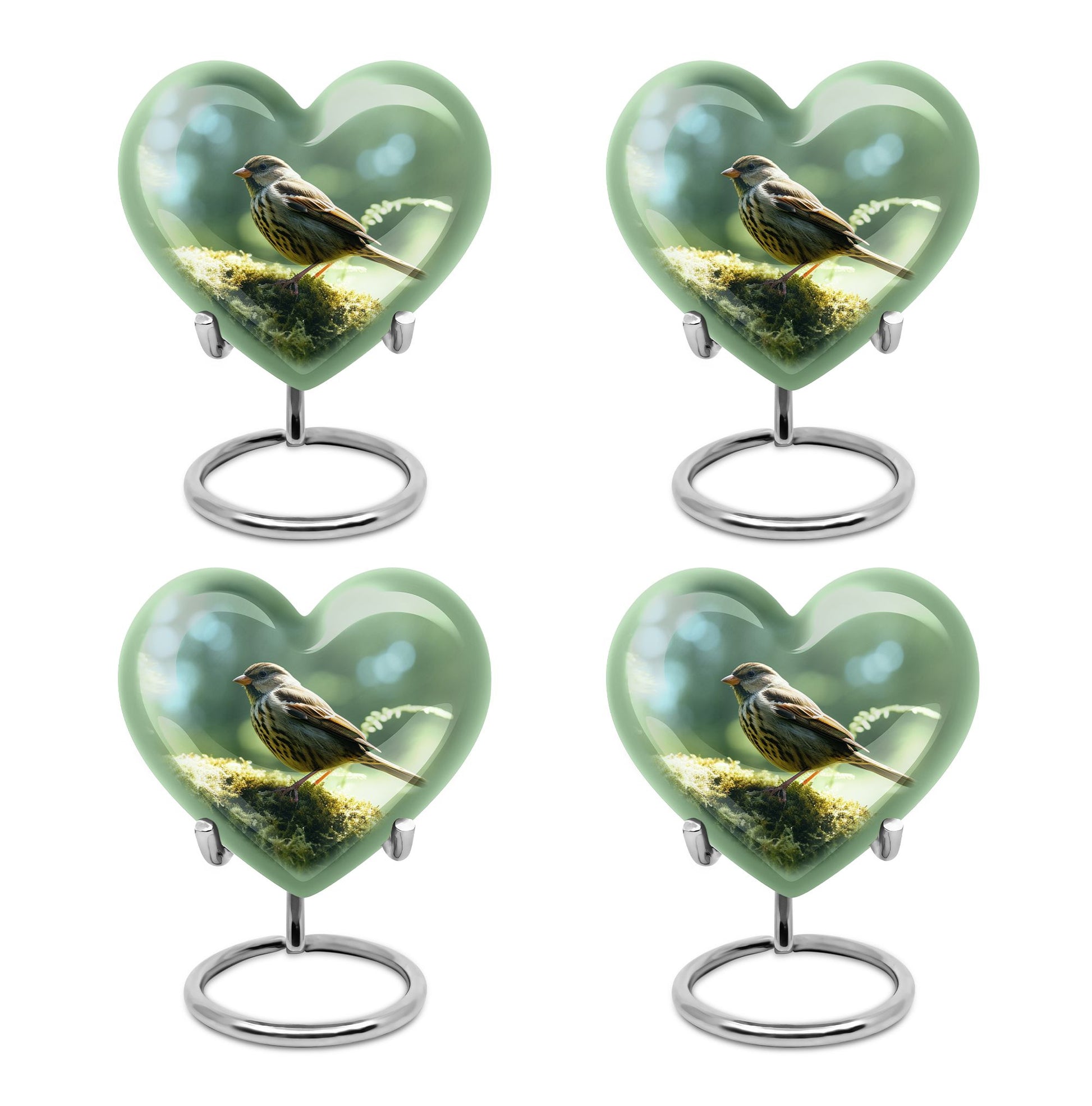 Heart Shape Sparrow Urn Keepsake Urn Pack of 4