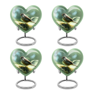 Heart Shape Sparrow Urn Keepsake Urn Pack of 4