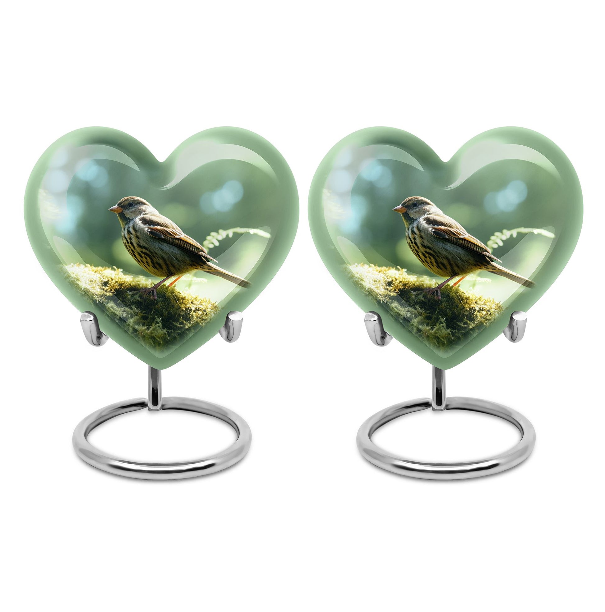 Heart Shape Sparrow Urn Keepsake Urn Pack of 2