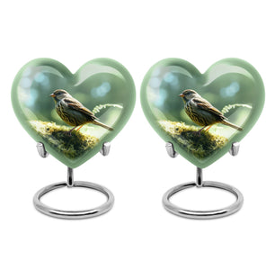 Heart Shape Sparrow Urn Keepsake Urn Pack of 2