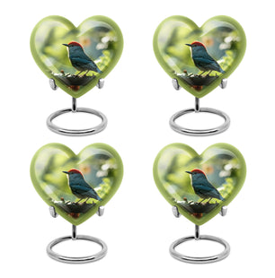 Heart Shape Sparrow Urn Keepsake Urn Pack of 4