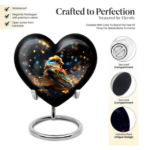 Heart Shape Sparrow Urn Keepsake 3 Inch