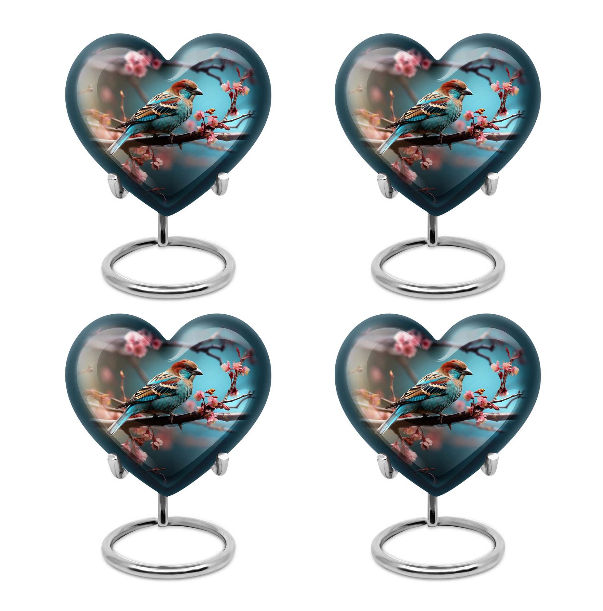 Heart Shape Sparrow Urn Keepsake Urn Pack of 4