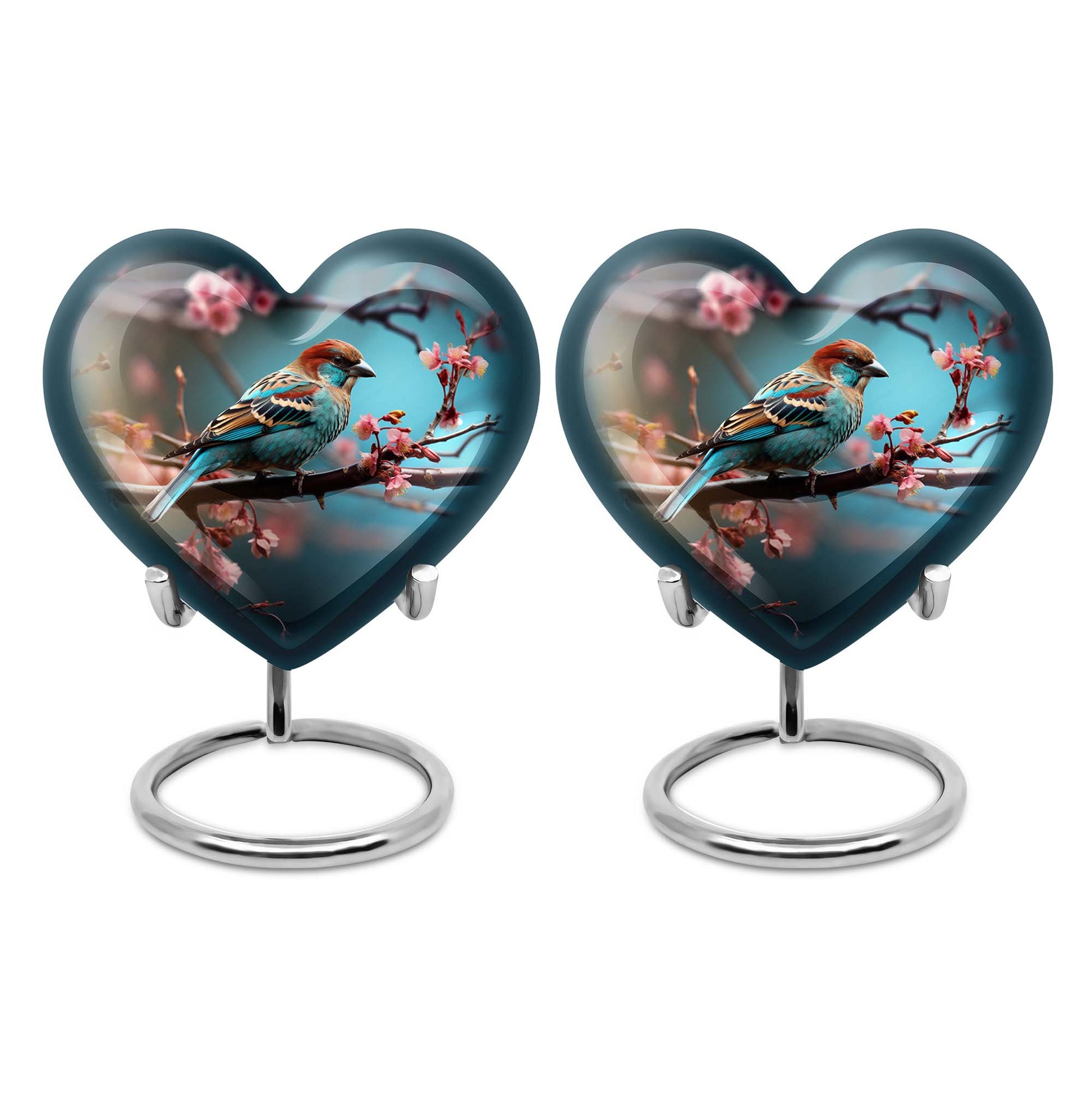 Heart Shape Sparrow Urn Keepsake Urn Pack of 2