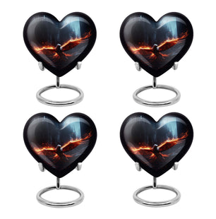 Heart Shape Phoenix Urn Keepsake Urn Pack of 4