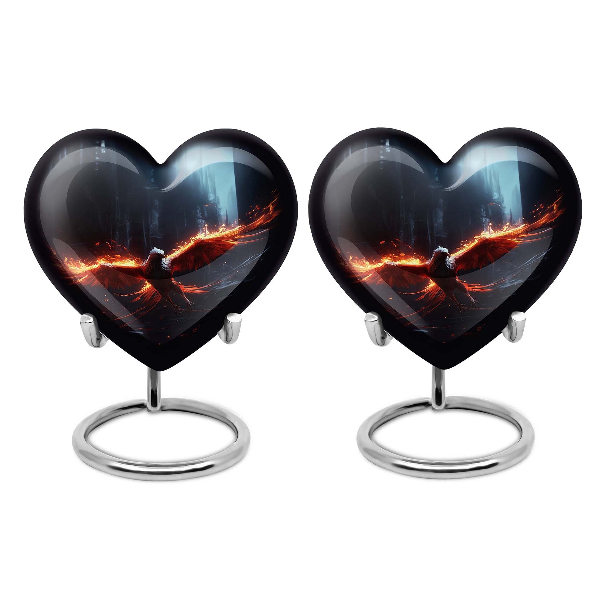 Heart Shape Phoenix Urn Keepsake Urn Pack of 2