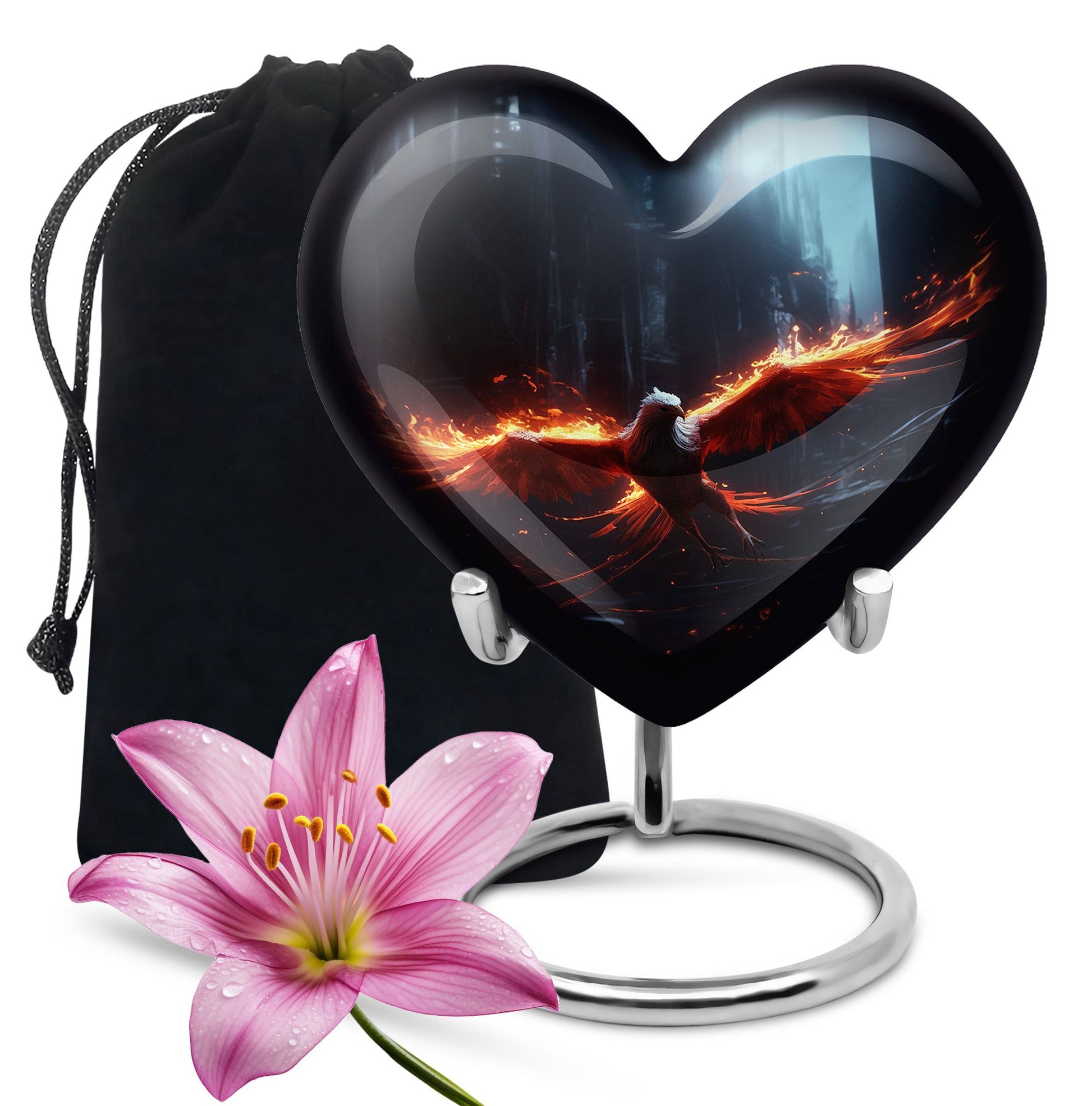 Heart Shape Phoenix Urn Large 10 Inch