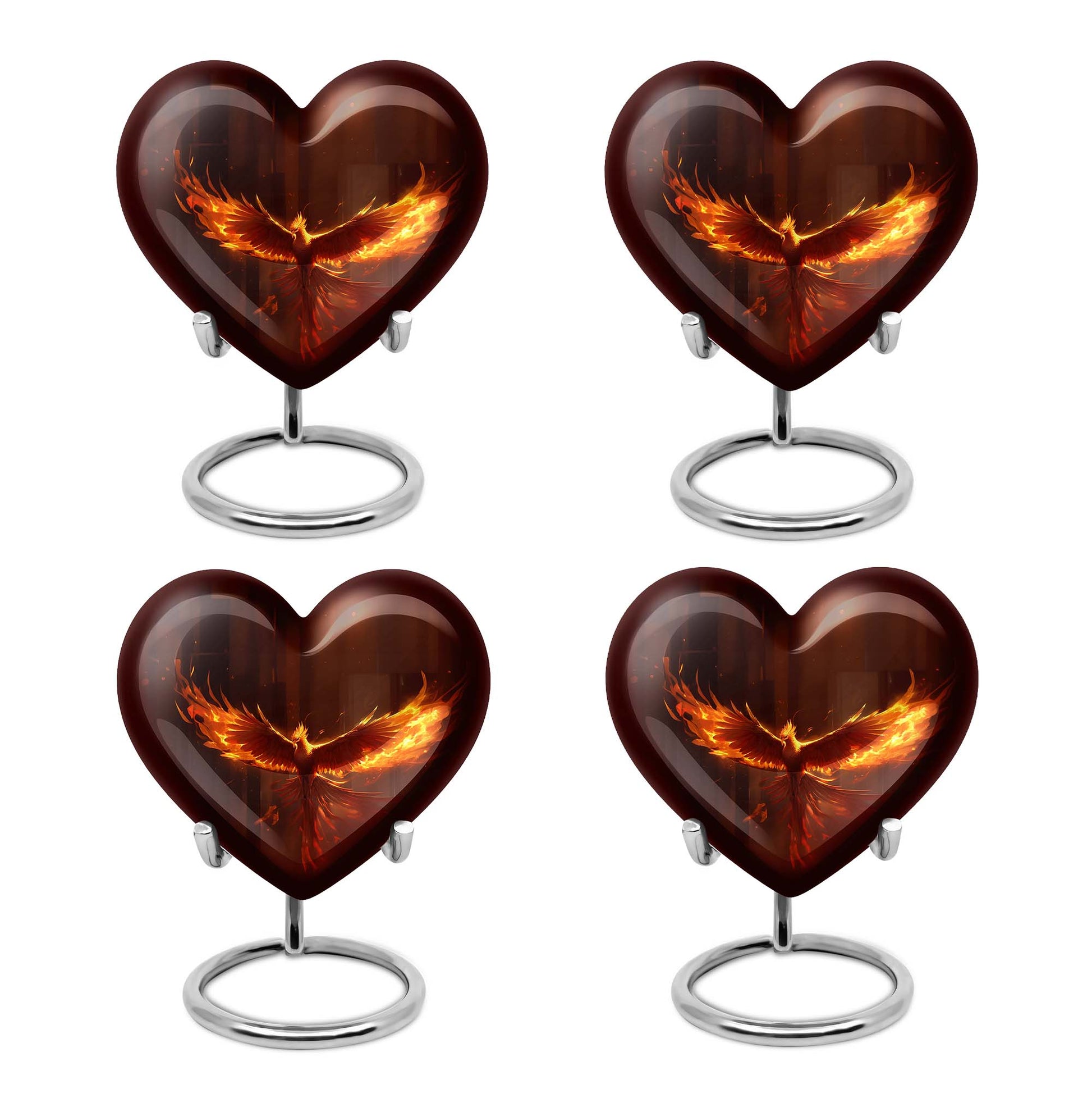 Heart Shape Phoenix Urn Keepsake Urn Pack of 4