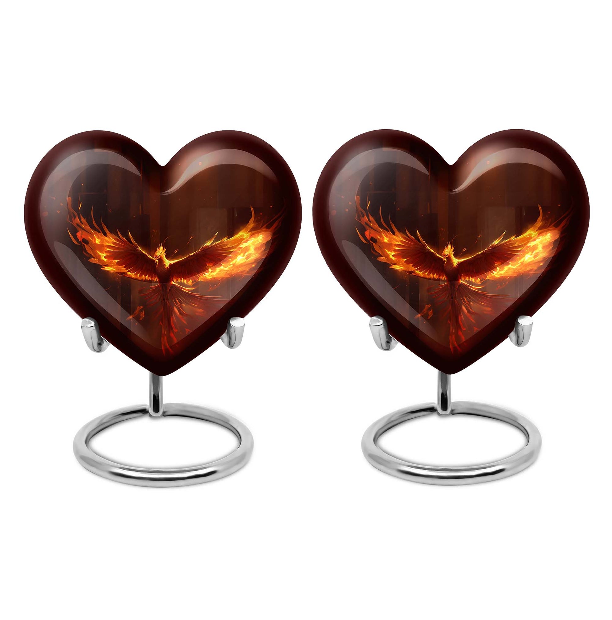 Heart Shape Phoenix Urn Keepsake Urn Pack of 2