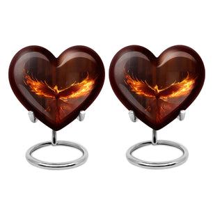 Heart Shape Phoenix Urn Keepsake Urn Pack of 2