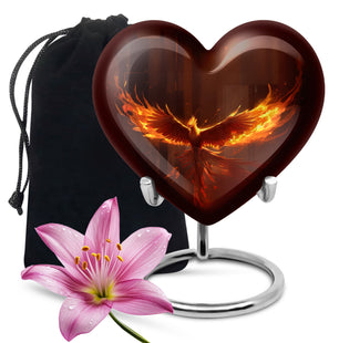 Heart Shape Phoenix Urn Large 10 Inch