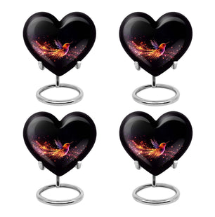 Heart Shape Phoenix Urn Keepsake Urn Pack of 4
