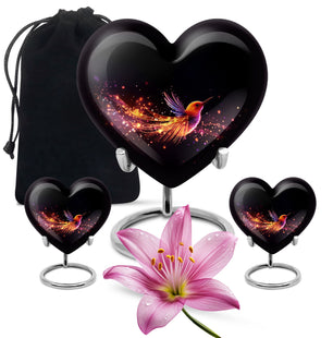 Heart Shape Phoenix Urn Large Urn With 2 Keepsake Urn