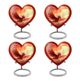 Heart Shape Phoenix Urn Keepsake Urn Pack of 4