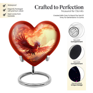 Heart Shape Phoenix Urn Keepsake 3 Inch
