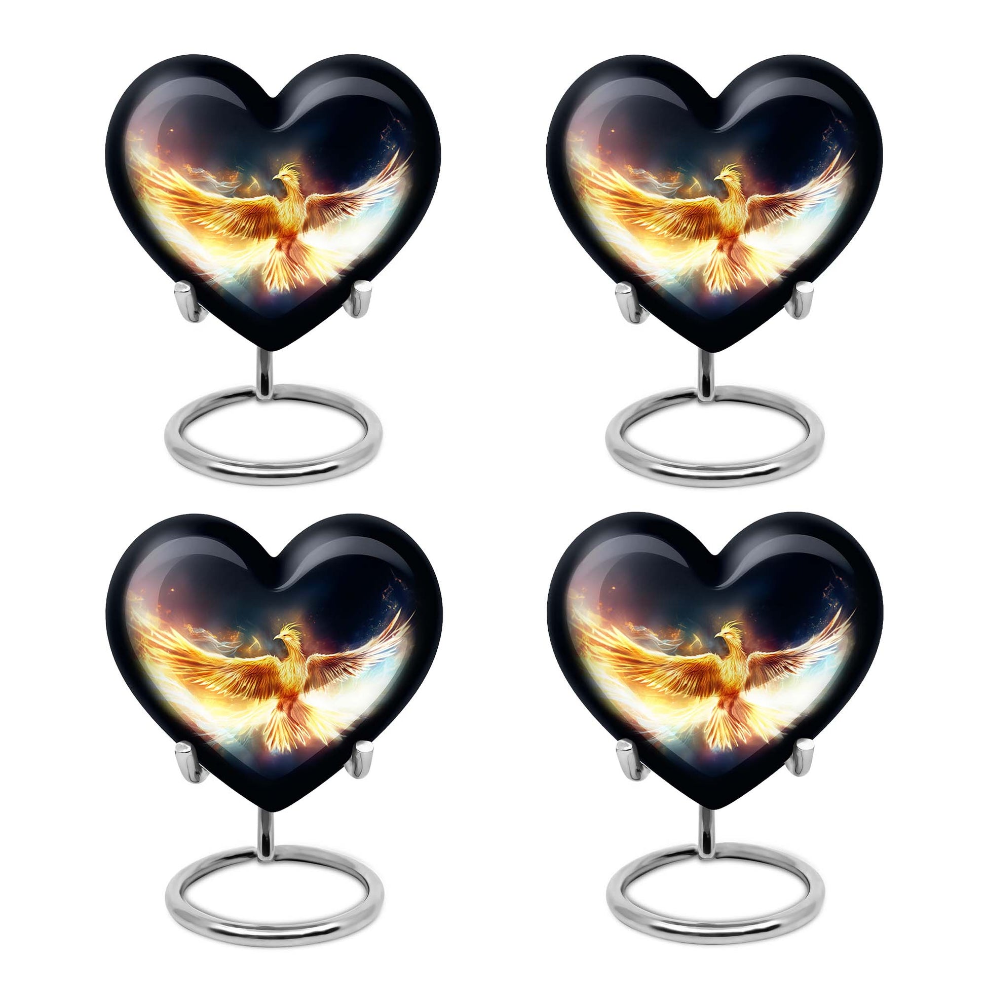 Heart Shape Phoenix Urn Keepsake Urn Pack of 4