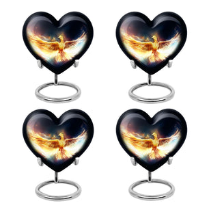 Heart Shape Phoenix Urn Keepsake Urn Pack of 4