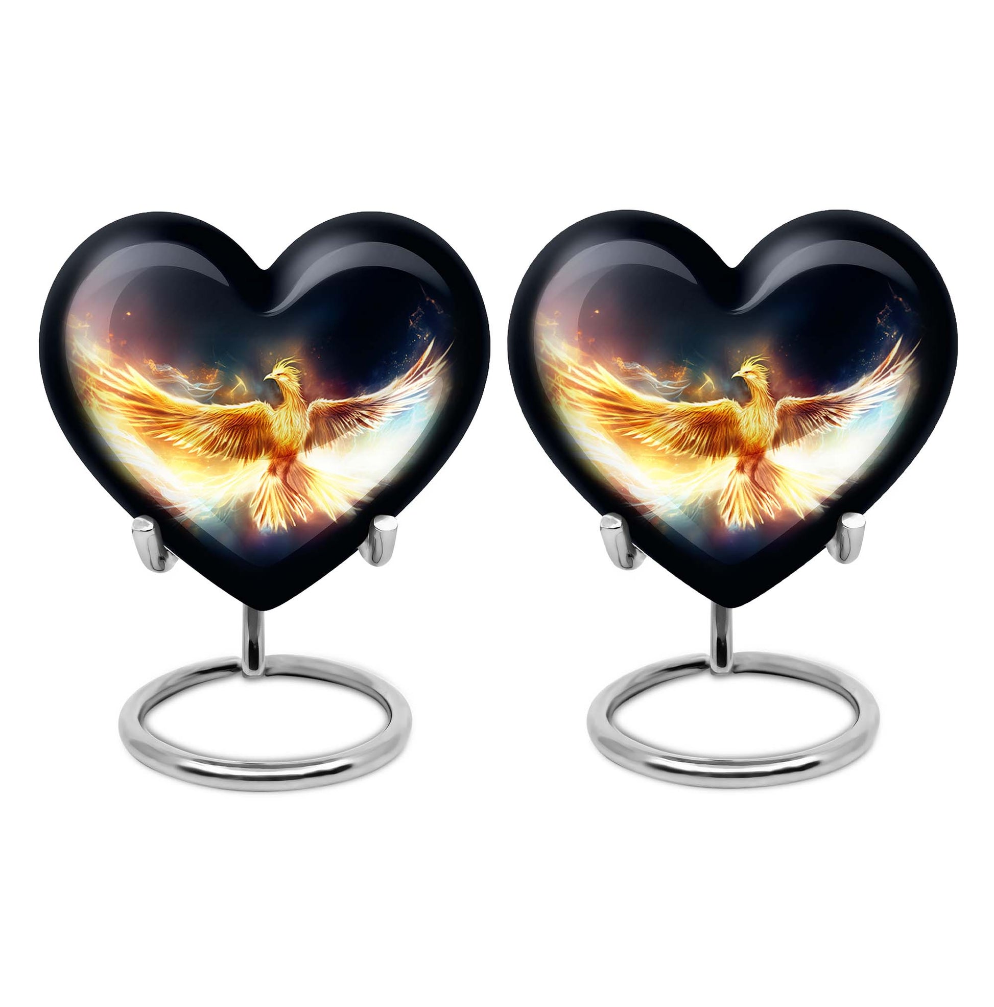Heart Shape Phoenix Urn Keepsake Urn Pack of 2