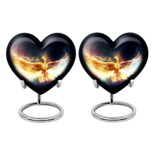 Heart Shape Phoenix Urn Keepsake Urn Pack of 2