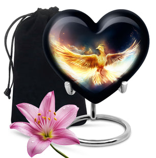 Heart Shape Phoenix Urn Large 10 Inch
