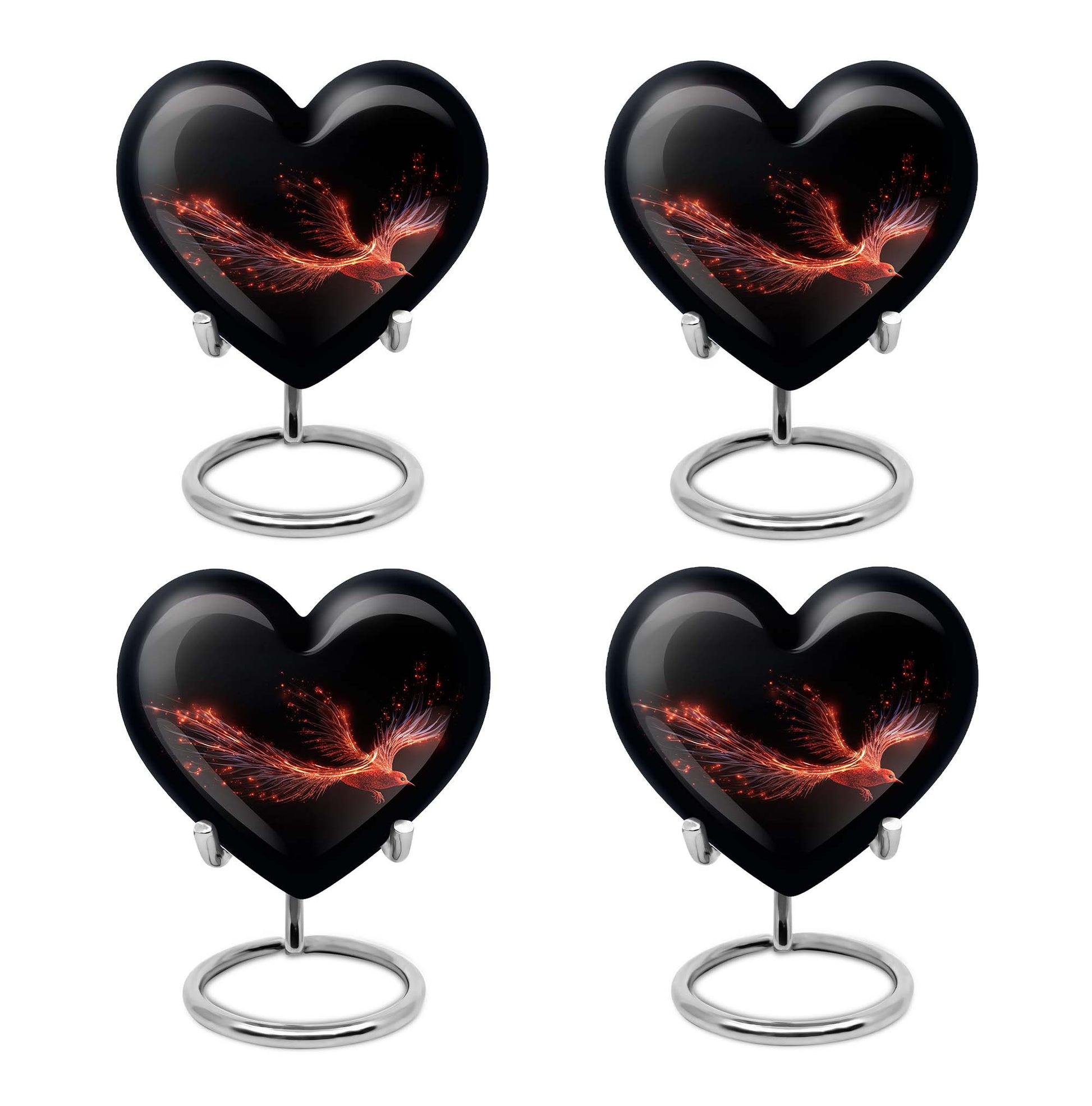 Heart Shape Phoenix Urn Keepsake Urn Pack of 4