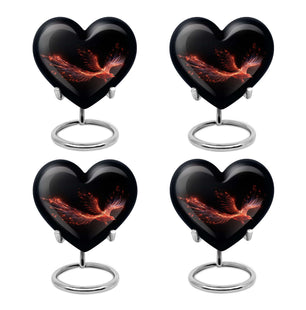 Heart Shape Phoenix Urn Keepsake Urn Pack of 4