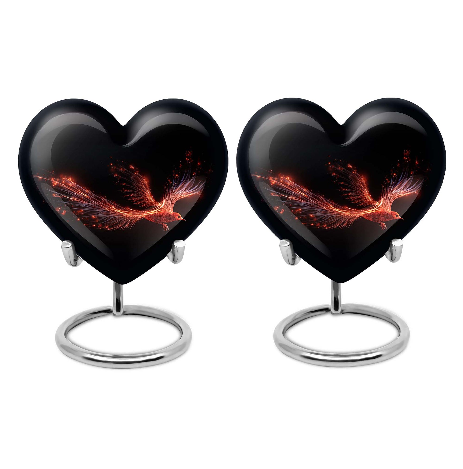 Heart Shape Phoenix Urn Keepsake Urn Pack of 2