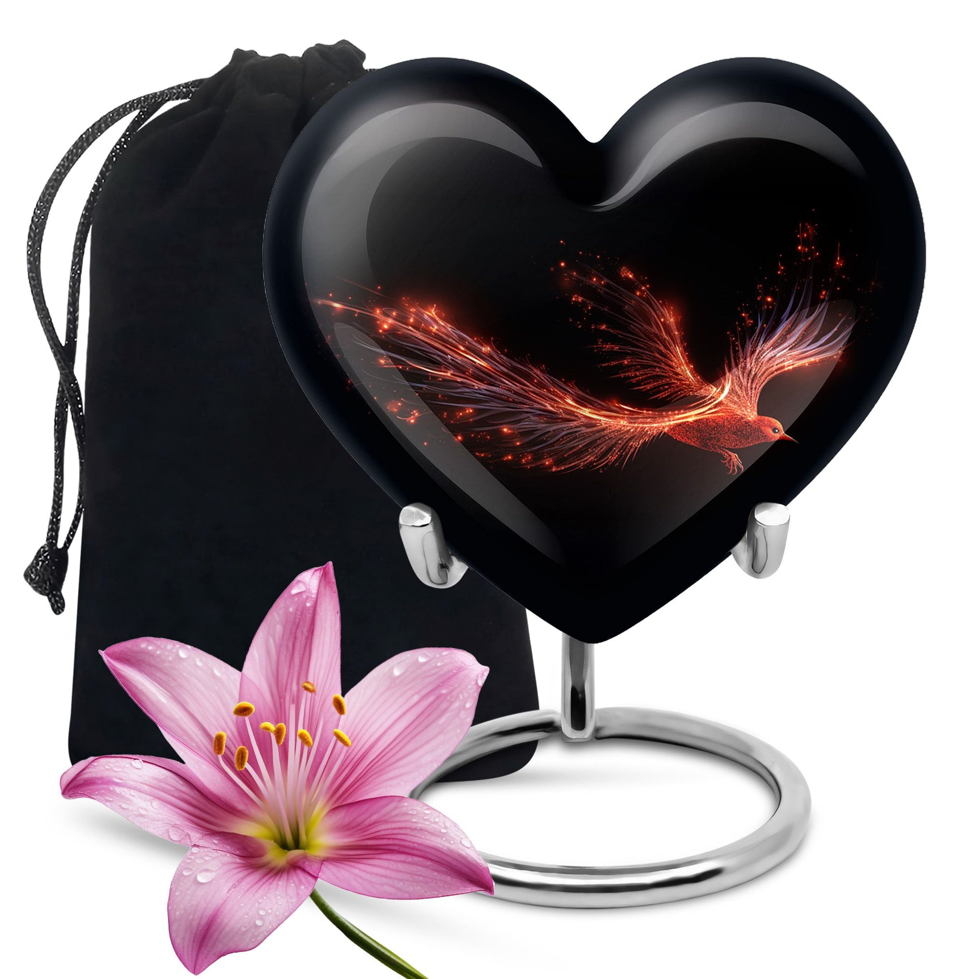Heart Shape Phoenix Urn Large 10 Inch