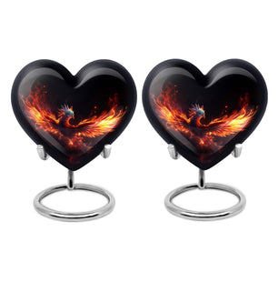 Heart Shape Phoenix Urn Keepsake Urn Pack of 2