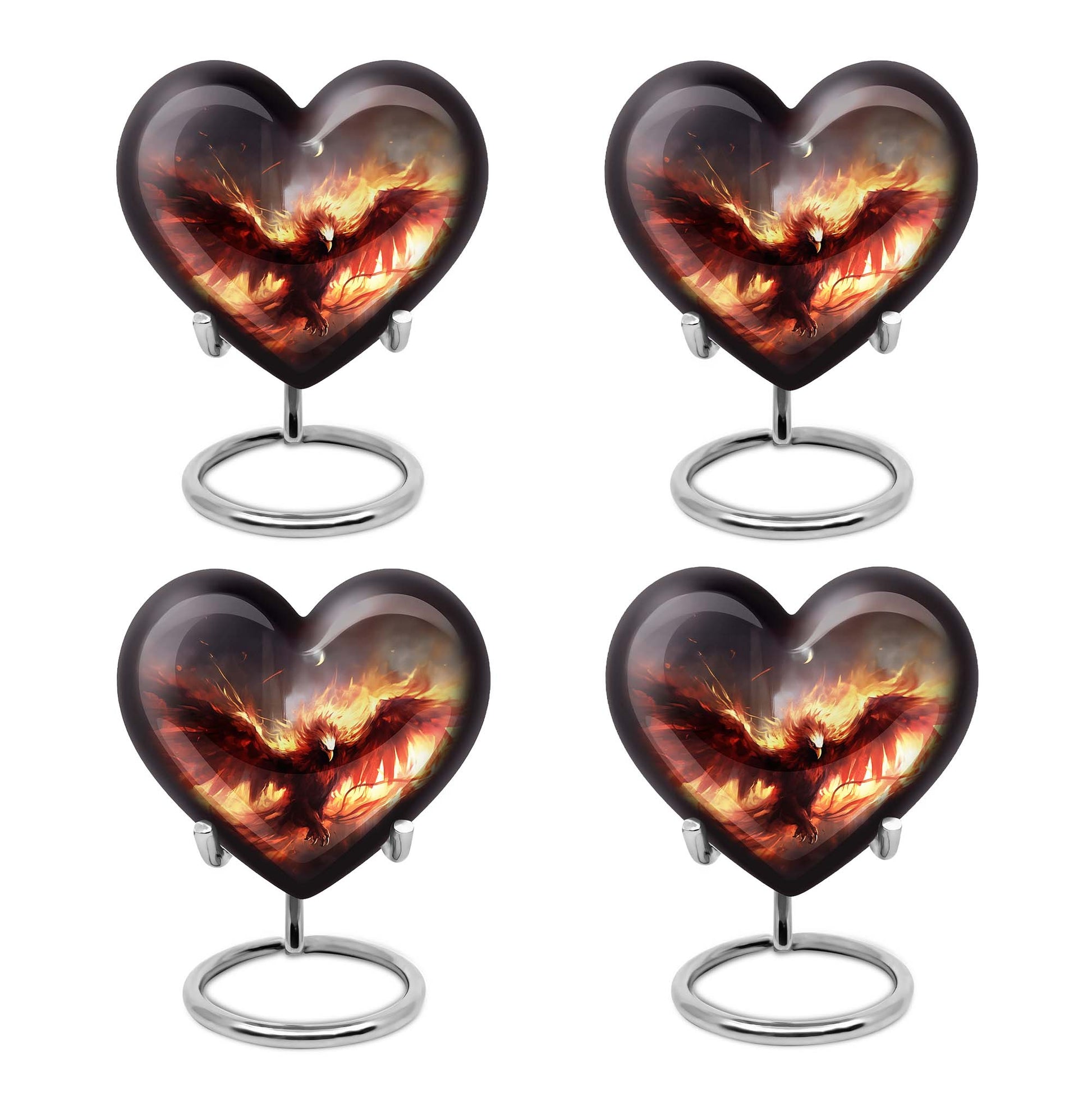 Heart Shape Phoenix Urn Keepsake Urn Pack of 4